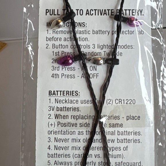 Seasons Holiday Flashing Necklace Mini Bulbs 8 LED 3 Modes‎ Batteries Christmas - Picture 8 of 8